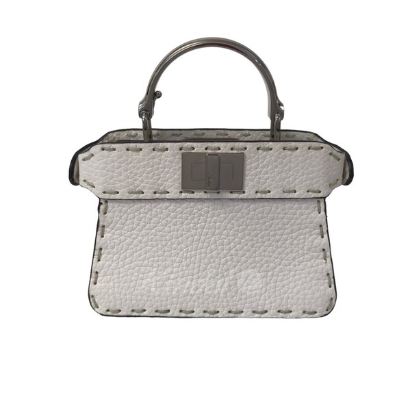 FENDI Python Shoulder Peekaboo Isee Micro Bag White - Picture 2 of 6